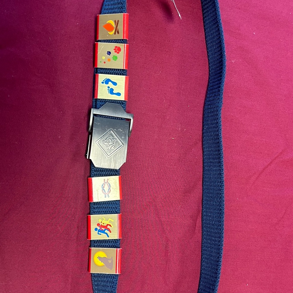 Cub Scout Belt with 6 Adventure Badges
